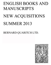 English Books and Manuscripts <br />Summer 2013
